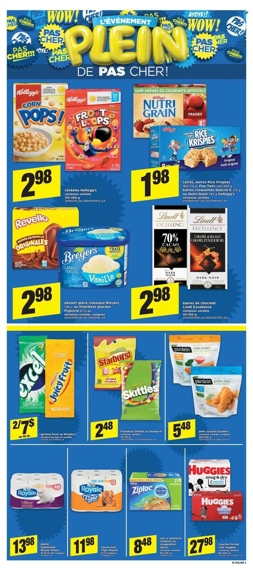 thumbnail - Maxi & Cie Flyer - October 28, 2021 - November 03, 2021 - Sales products - sandwich, Kellogg's, Skittles, Pop-Tarts, Starburst, Rice Krispies, Corn Pops, Nutri-Grain, Ziploc, Huggies, Lindt. Page 8.