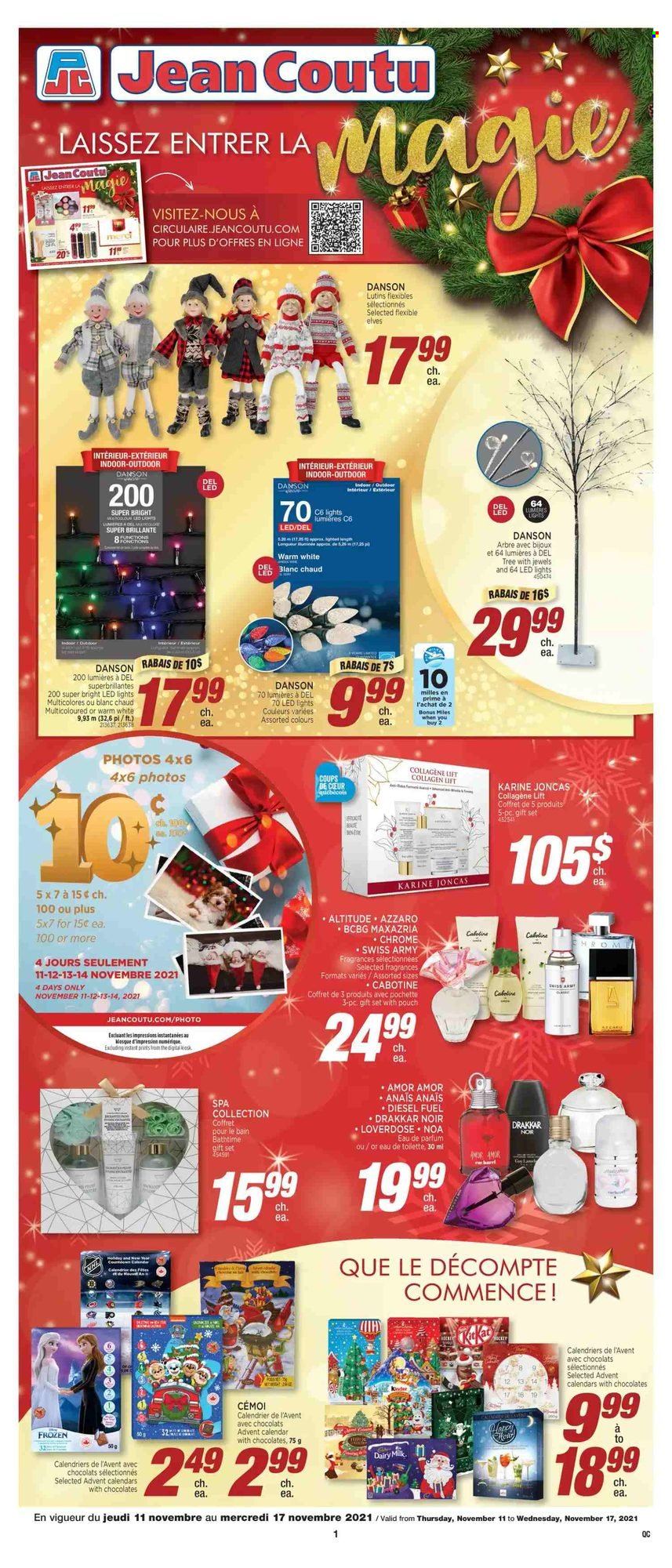 thumbnail - Jean Coutu Flyer - November 11, 2021 - November 17, 2021 - Sales products - gift set, chocolate, advent calendar, eau de parfum, calendar, eau de toilette. Page 1.