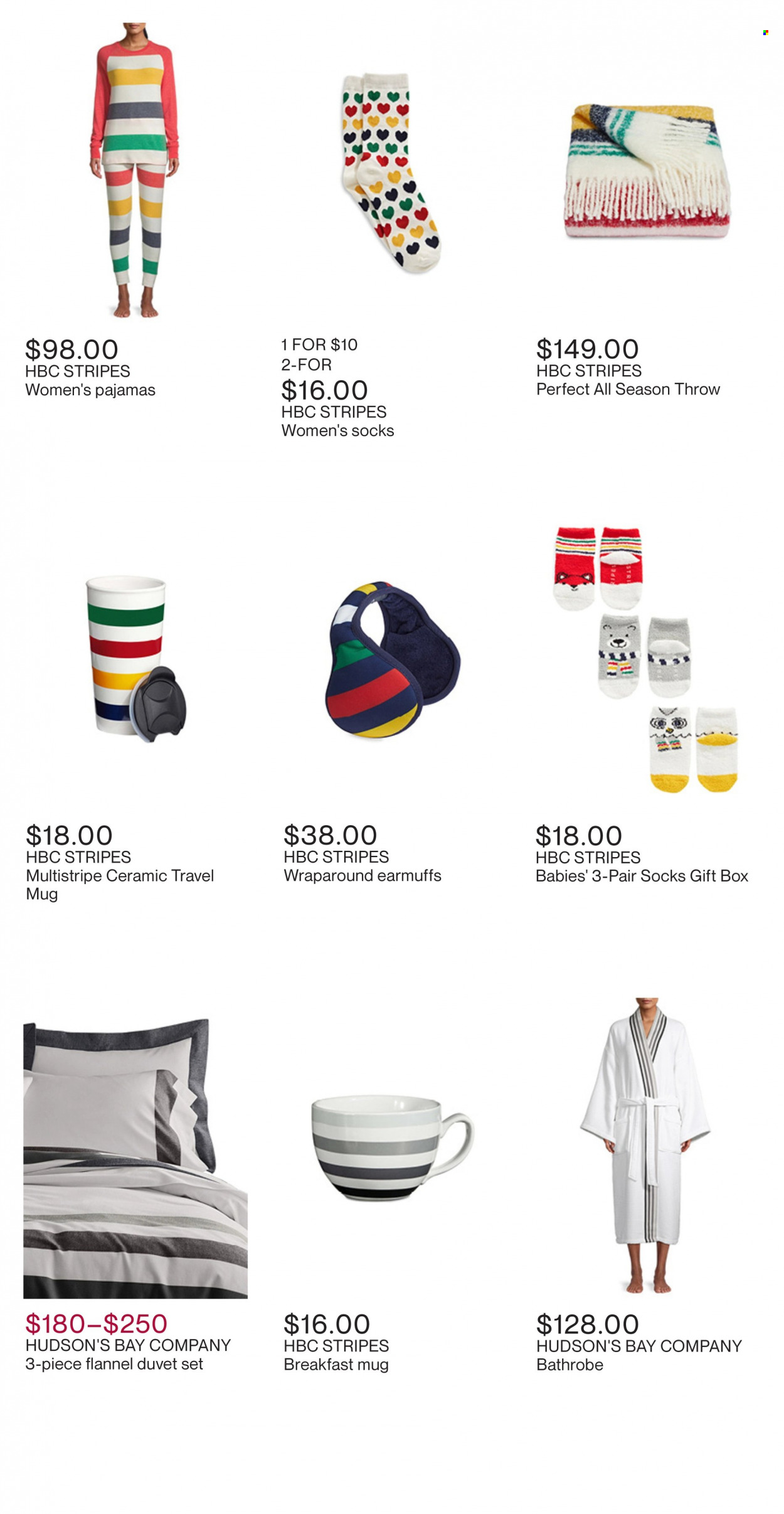 thumbnail - Hudson's Bay Flyer - Sales products - mug, travel mug, gift box, duvet, socks, earmuffs, pajamas, bathrobe. Page 5.