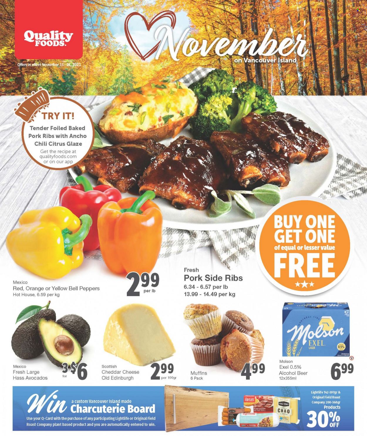 thumbnail - Circulaire Quality Foods - 15 Novembre 2021 - 21 Novembre 2021 - Produits soldés - bacon. Page 1.