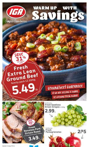IGA Simple Goodness Flyer - November 19, 2021 - November 25, 2021.