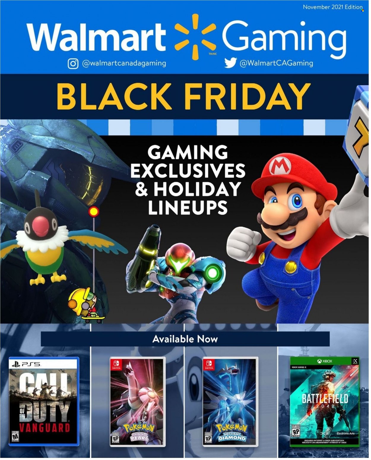 thumbnail - Walmart Flyer - November 18, 2021 - December 08, 2021 - Sales products - switch, Pokémon, Xbox Series X, Xbox. Page 1.