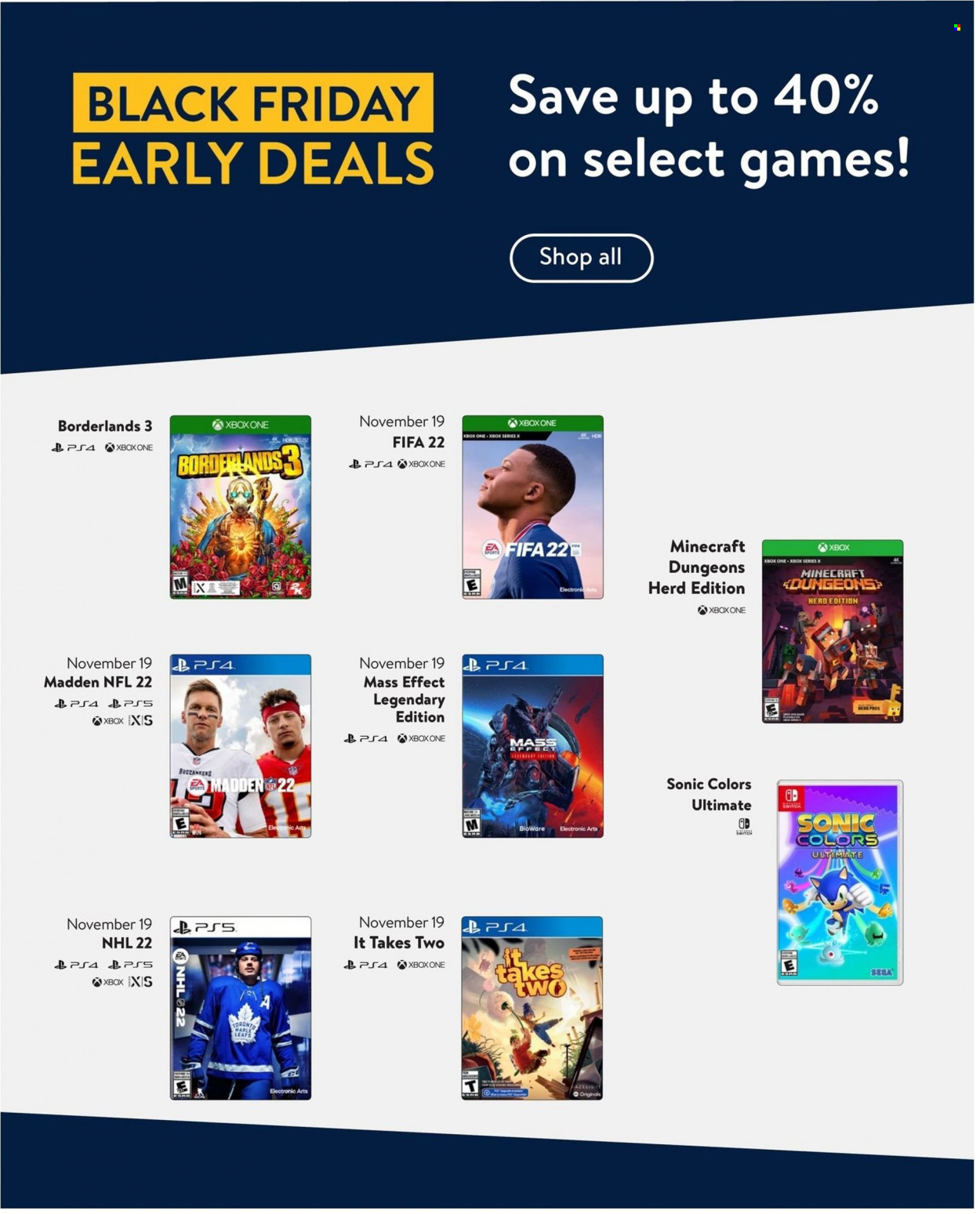 thumbnail - Walmart Flyer - November 18, 2021 - December 08, 2021 - Sales products - PlayStation, PlayStation 4, Minecraft, Xbox One, Xbox. Page 4.