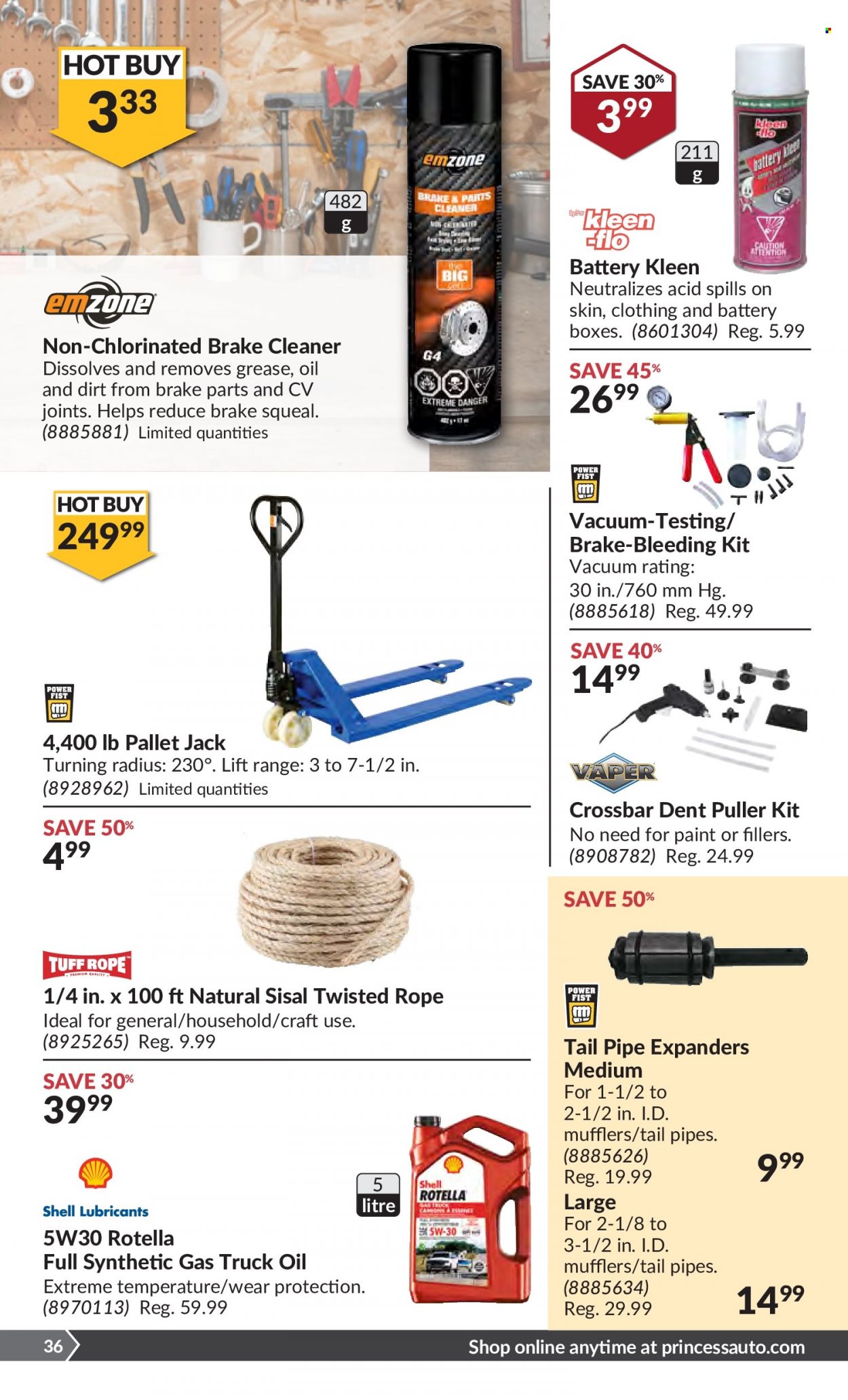 thumbnail - Princess Auto Flyer - November 23, 2021 - December 05, 2021 - Sales products - pipe, paint, brake cleaner, cleaner, Rotella. Page 37.