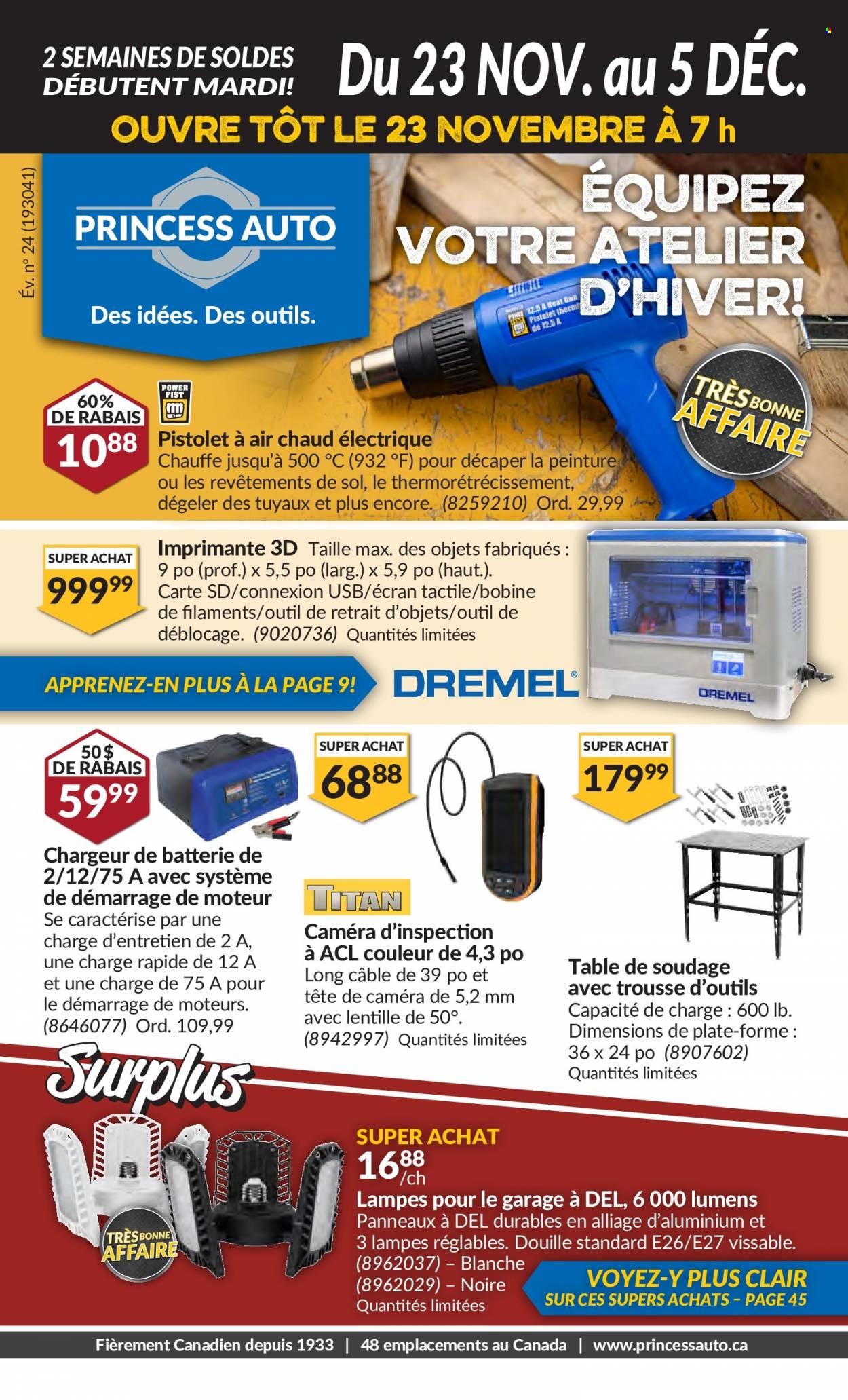 thumbnail - Princess Auto Flyer - November 23, 2021 - December 05, 2021 - Sales products - table. Page 1.