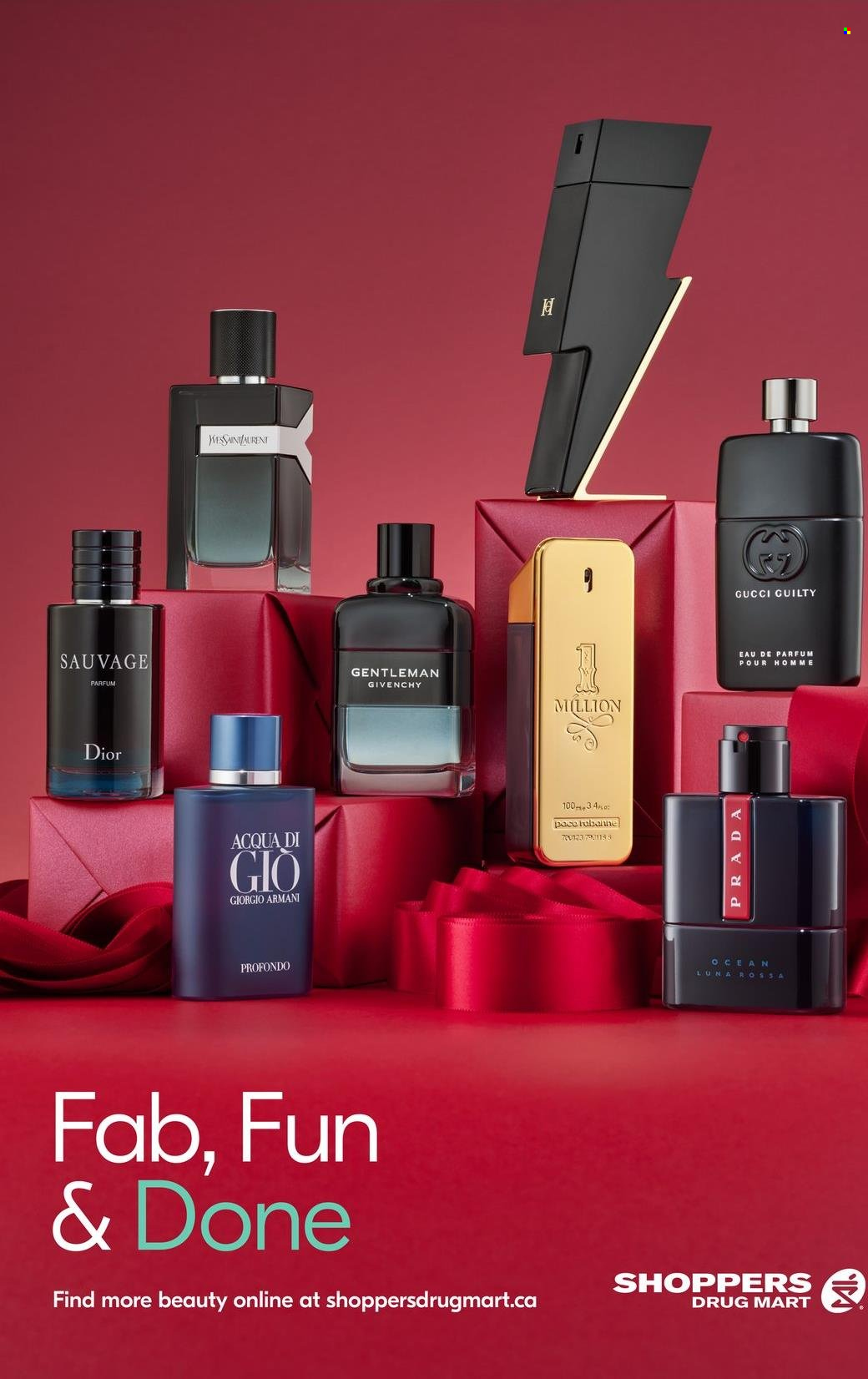 thumbnail - Shoppers Drug Mart Flyer - November 20, 2021 - December 03, 2021 - Sales products - Fab, Givenchy, Dior, eau de parfum, Gucci, Prada, Giorgio Armani. Page 1.
