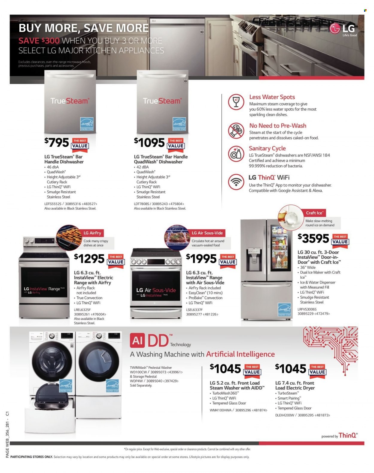 thumbnail - RONA Flyer - November 25, 2021 - December 01, 2021 - Sales products - dispenser, ice maker, microwave, dishwasher, washing machine, electric dryer, water dispenser, glass door, LG. Page 16.