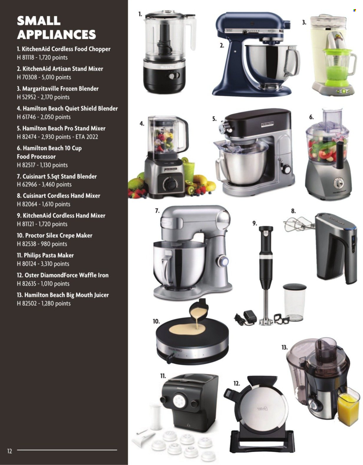 thumbnail - Home Hardware Flyer - November 22, 2021 - December 31, 2021 - Sales products - Philips, Cuisinart, KitchenAid, mixer, stand mixer, hand mixer, food processor, pancake maker, juicer, iron, blender. Page 12.