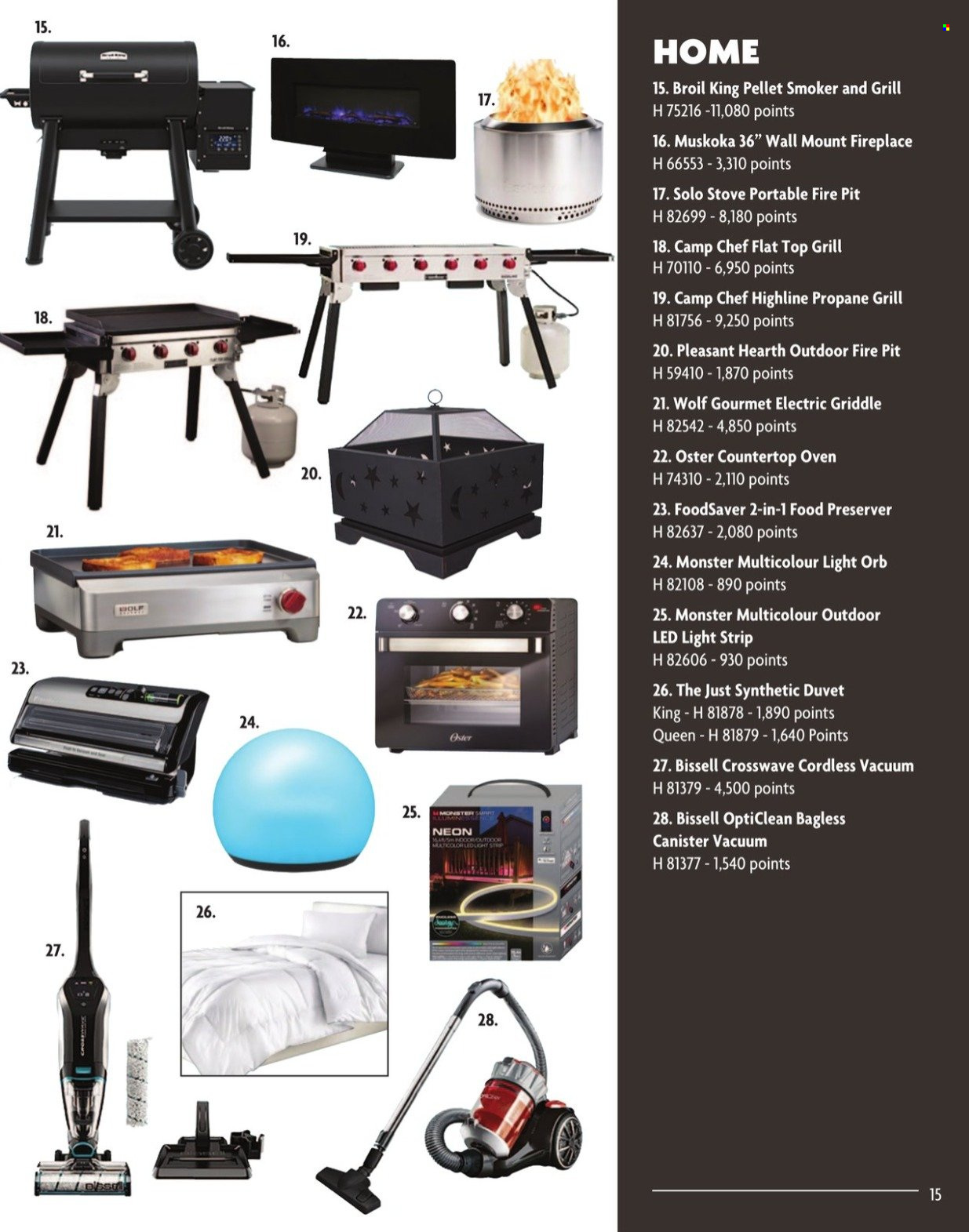 thumbnail - Home Hardware Flyer - November 22, 2021 - December 31, 2021 - Sales products - stove, Bissell, LED light, light strip, fireplace, smoker, fire bowl. Page 15.