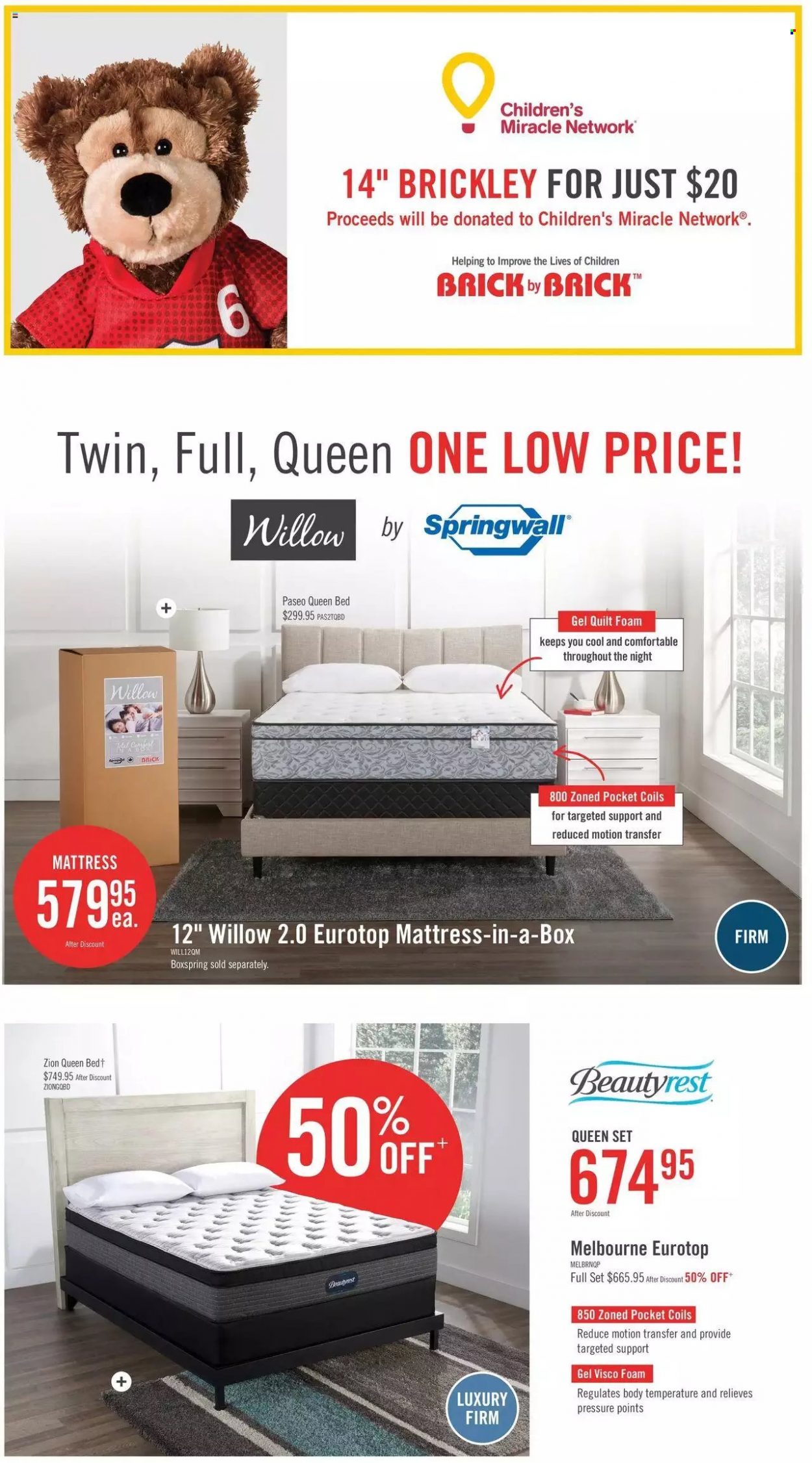 thumbnail - The Brick Flyer - November 30, 2021 - December 09, 2021 - Sales products - bed, queen bed, mattress. Page 3.