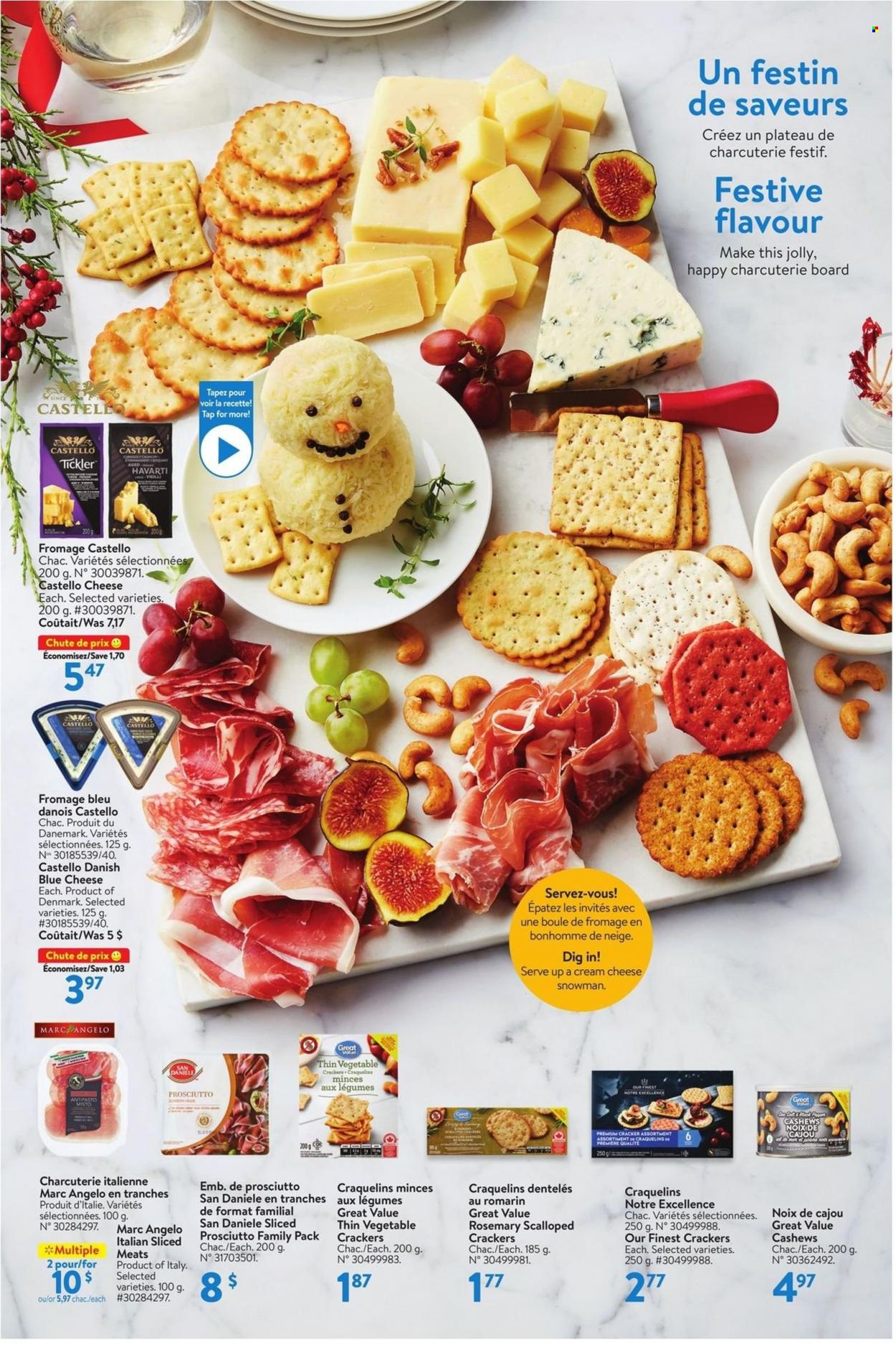 thumbnail - Circulaire Walmart - 02 Décembre 2021 - 29 Décembre 2021 - Produits soldés - prosciutto, crackers, noix de cajou, bonhomme de neige. Page 2.