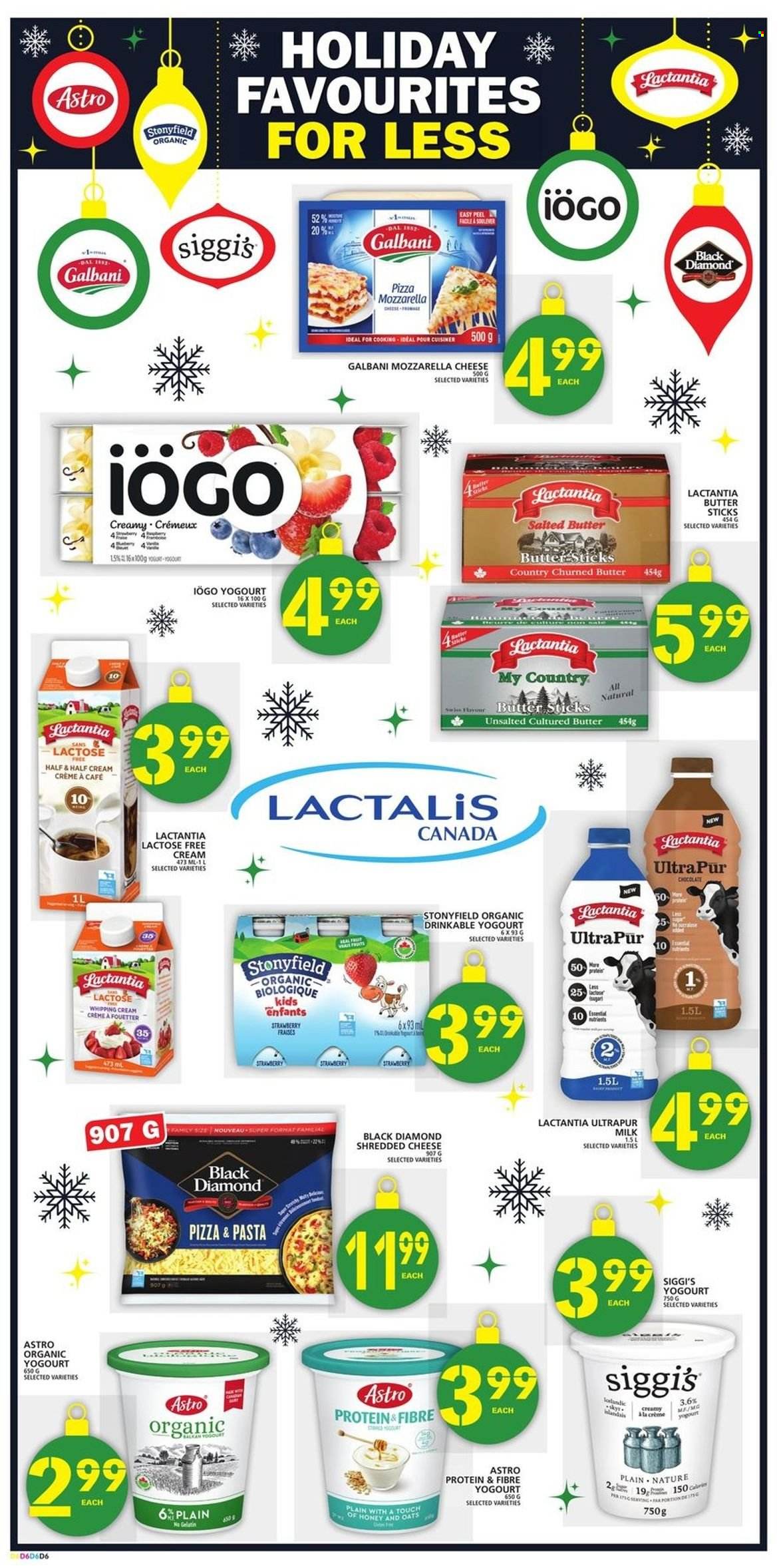 thumbnail - Food Basics Flyer - December 02, 2021 - December 08, 2021 - Sales products - pizza, pasta, shredded cheese, Galbani, milk, butter, salted butter, chocolate, honey, Half and half, gelatin. Page 8.