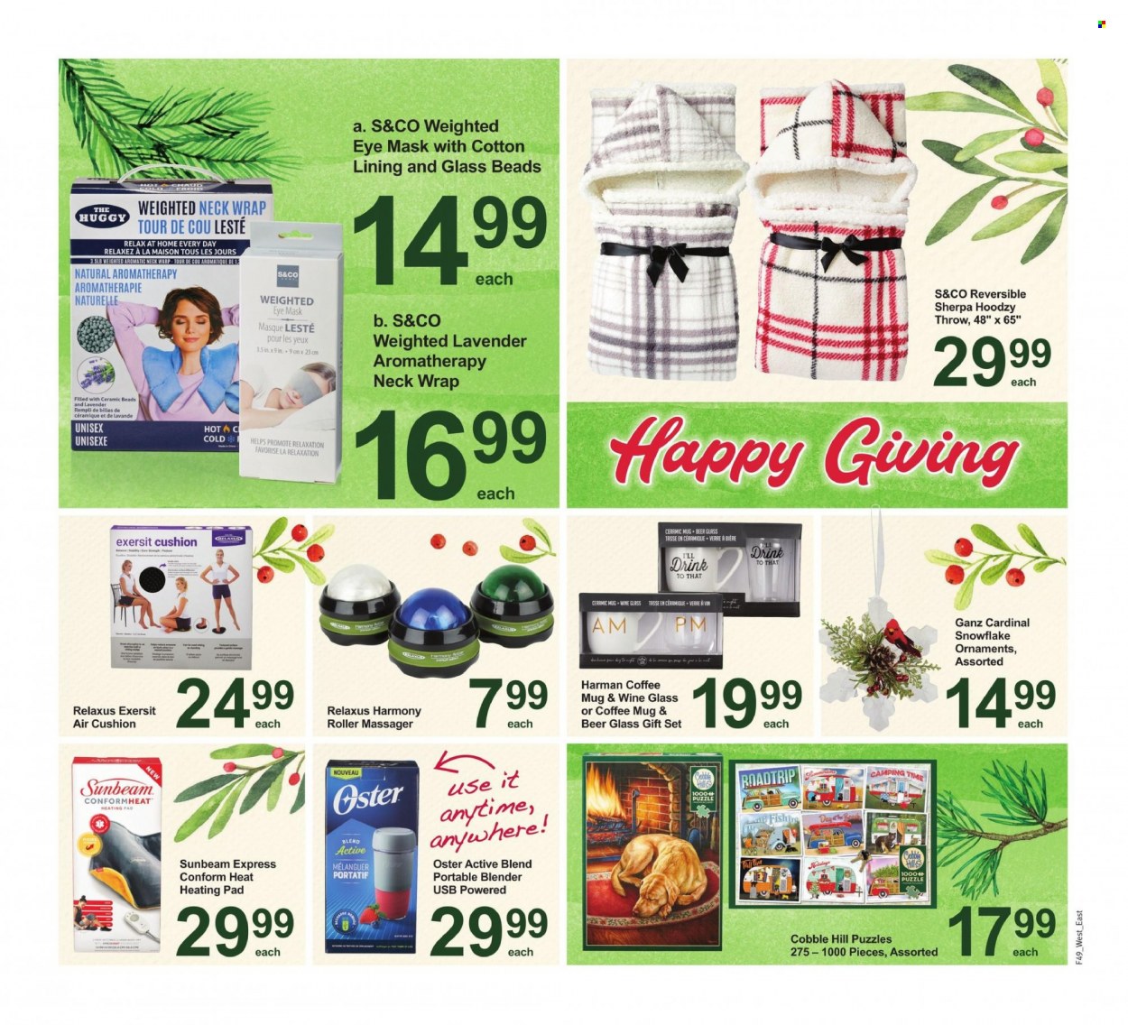 thumbnail - Pharmasave Flyer - December 03, 2021 - December 09, 2021 - Sales products - coffee, beer, ceramic mug, mug, wine glass, cushion, Sunbeam, sherpa, roller, puzzle. Page 6.