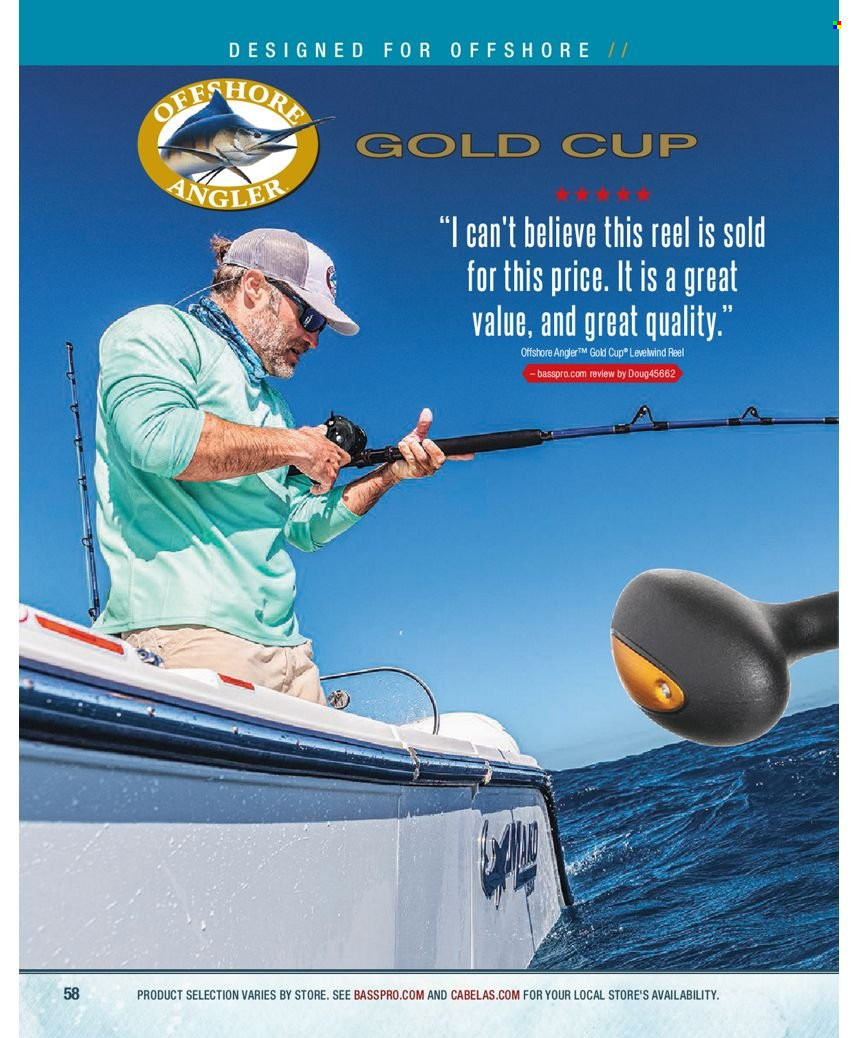thumbnail - Bass Pro Shops Flyer - Sales products - reel. Page 58.