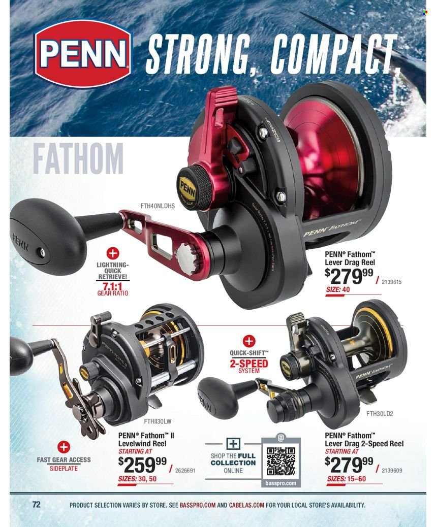 thumbnail - Bass Pro Shops Flyer - Sales products - reel, fishing rod, Penn. Page 72.