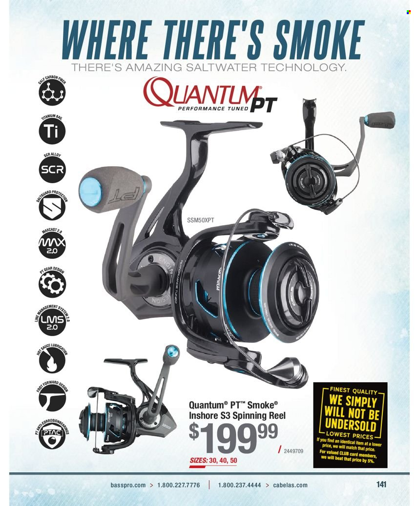 thumbnail - Bass Pro Shops Flyer - Sales products - reel, spinning reel. Page 141.