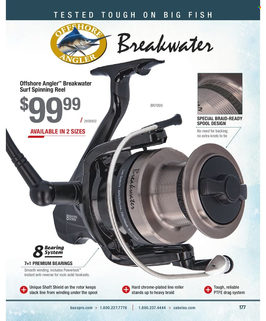 thumbnail - Bass Pro Shops Flyer - Sales products - reel, spinning reel. Page 177.