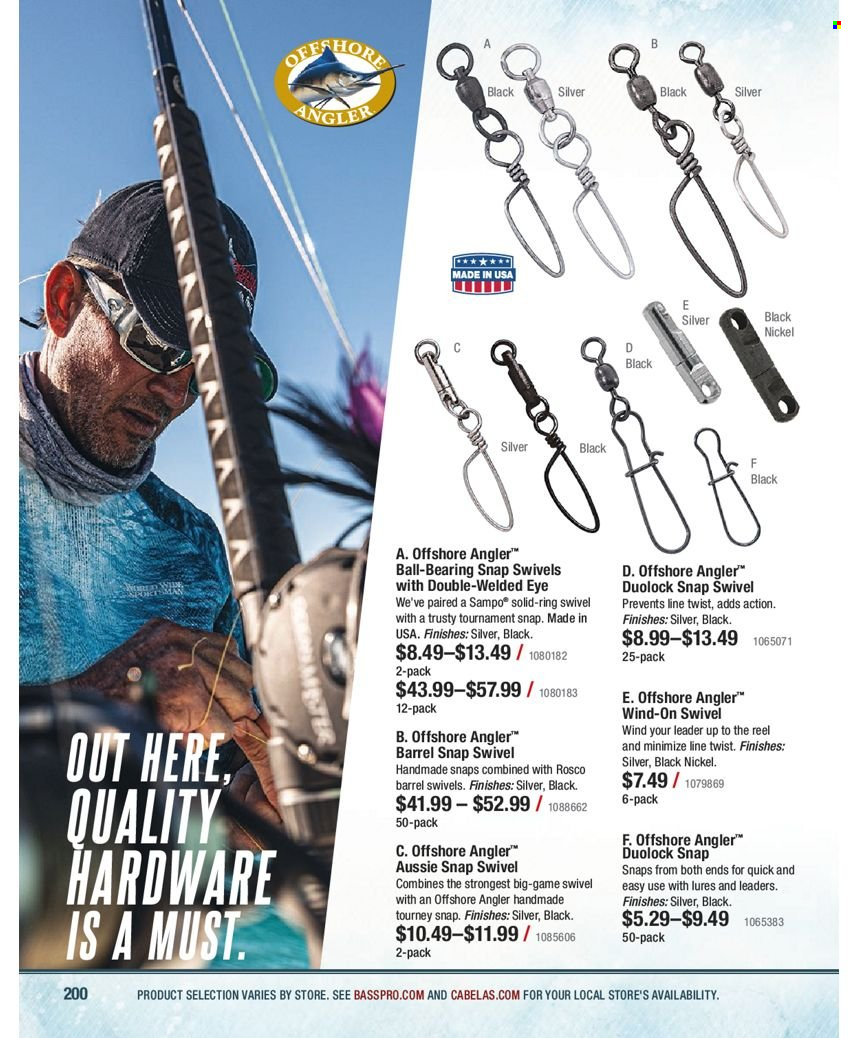 thumbnail - Bass Pro Shops Flyer - Sales products - reel, leader. Page 200.