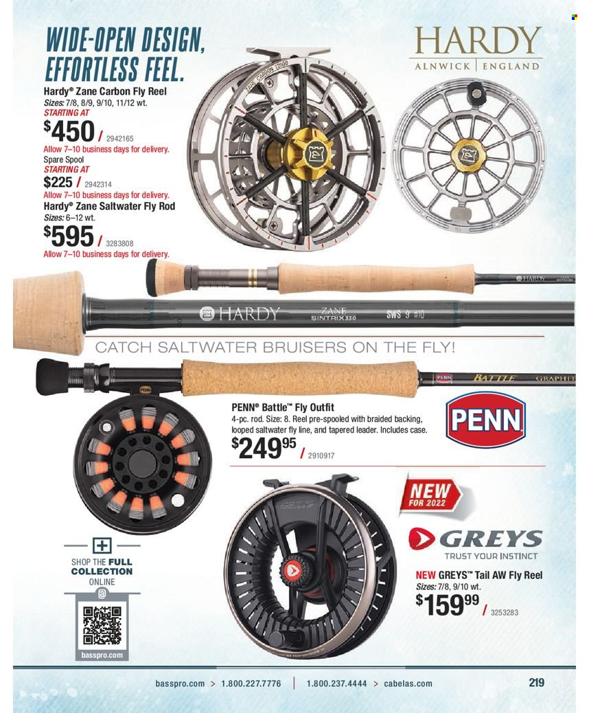 thumbnail - Bass Pro Shops Flyer - Sales products - reel, fishing rod, Penn. Page 219.