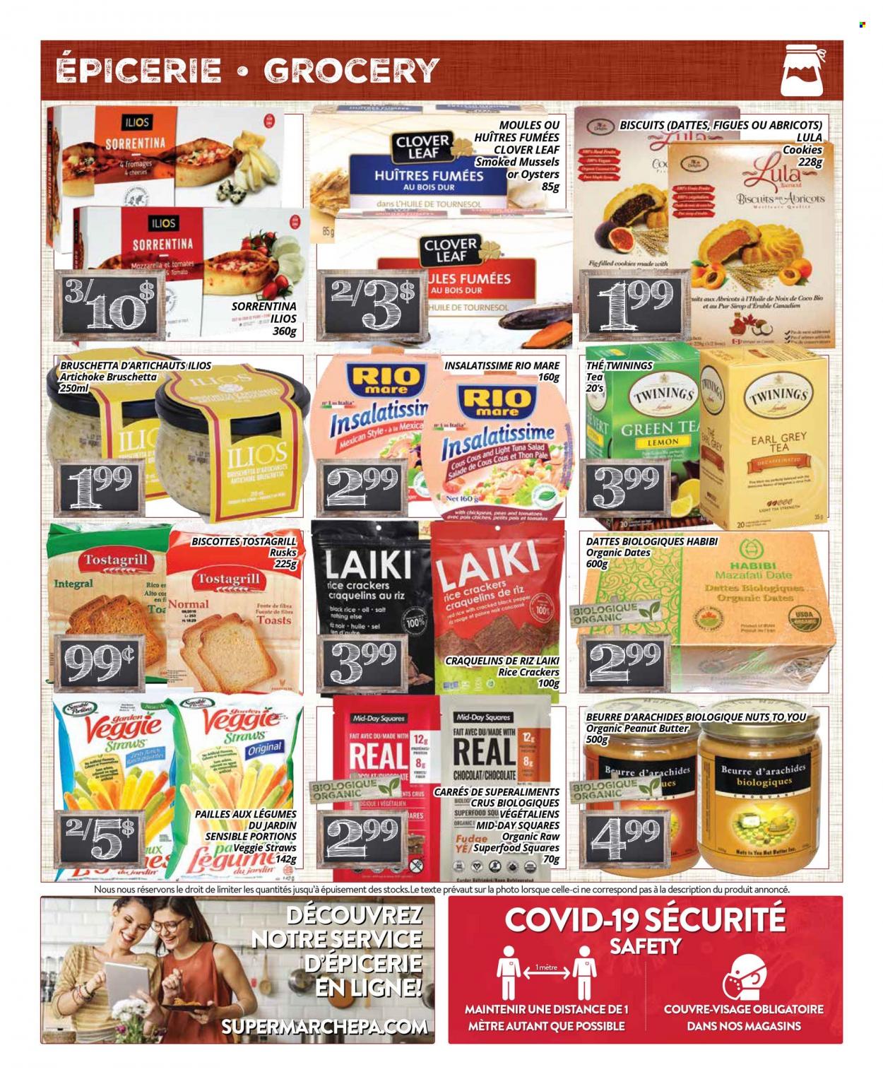 thumbnail - PA Nature Flyer - January 03, 2022 - January 16, 2022 - Sales products - rusks, artichoke, mussels, oysters, bruschetta, Clover, cookies, fudge, chocolate, crackers, biscuit, rice crackers, peanut butter, green tea, tea, Twinings, mozzarella. Page 2.