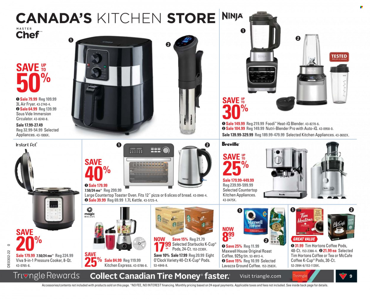 thumbnail - Canadian Tire Flyer - January 07, 2022 - January 13, 2022 - Sales products - pressure cooker, air fryer, kettle, blender. Page 9.