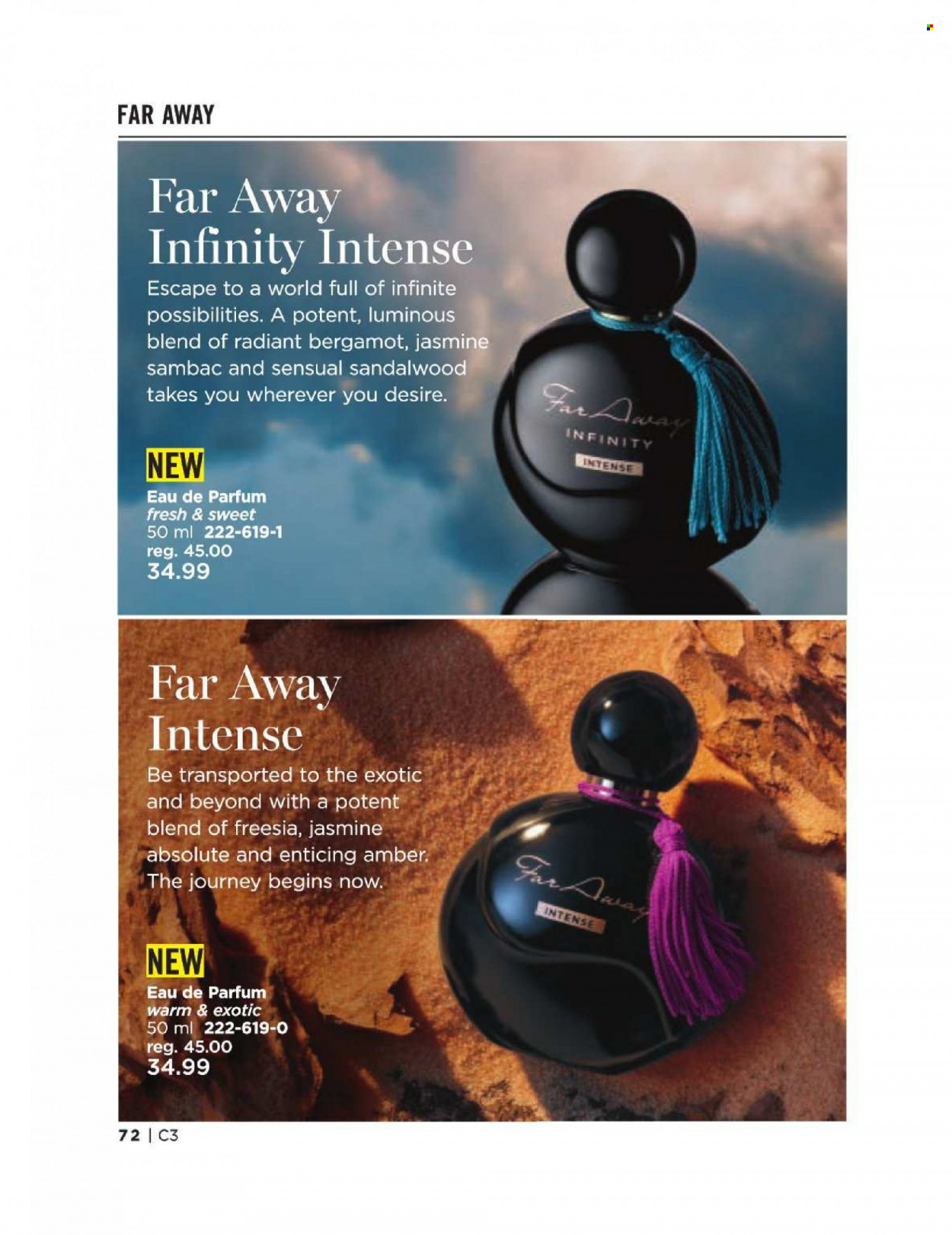thumbnail - Avon Flyer - Sales products - Infinity, Absolute, eau de parfum, far away. Page 72.