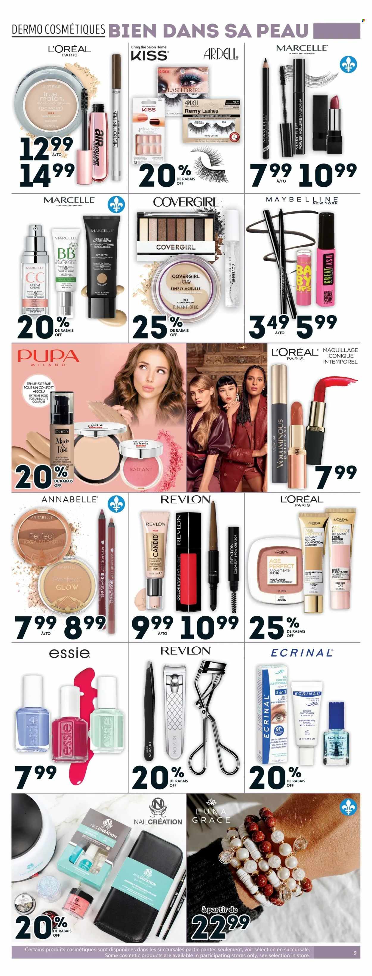 thumbnail - Brunet Flyer - January 06, 2022 - January 12, 2022 - Sales products - L’Oréal, moisturizer, serum, Olay, Revlon, Absolute, Eclat, mascara, bronzing powder, face primer, Maybelline. Page 8.