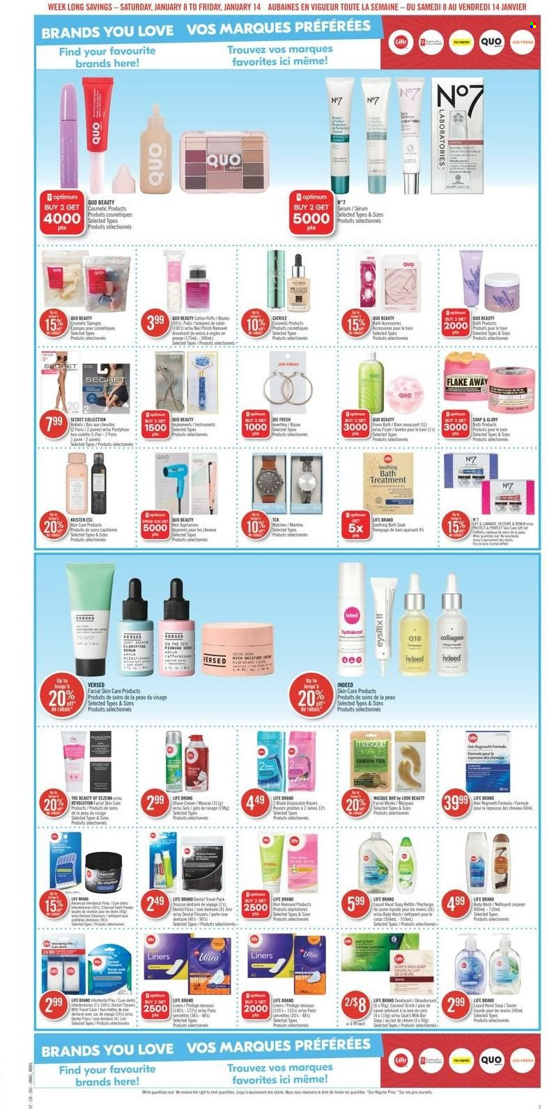 thumbnail - Shoppers Drug Mart Flyer - January 08, 2022 - January 14, 2022 - Sales products - green tea, bath salt, hand soap, soap bar, soap, serum, anti-perspirant, deodorant. Page 17.