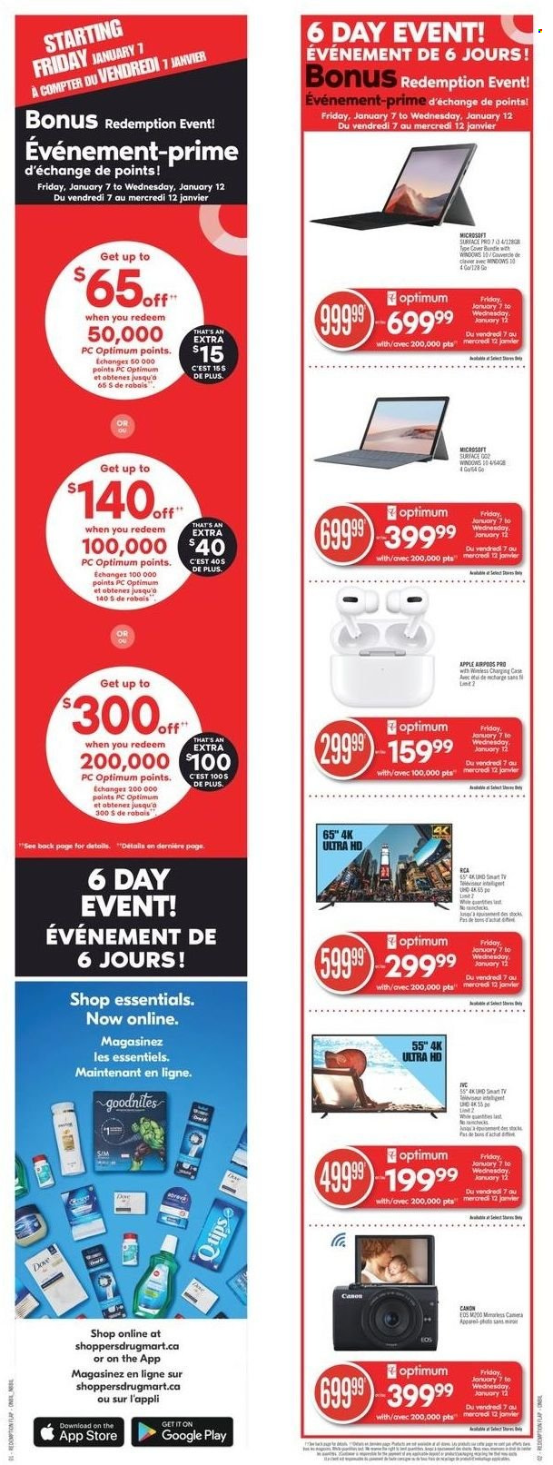 thumbnail - Shoppers Drug Mart Flyer - January 08, 2022 - January 14, 2022 - Sales products - camera, Canon, Dove. Page 20.