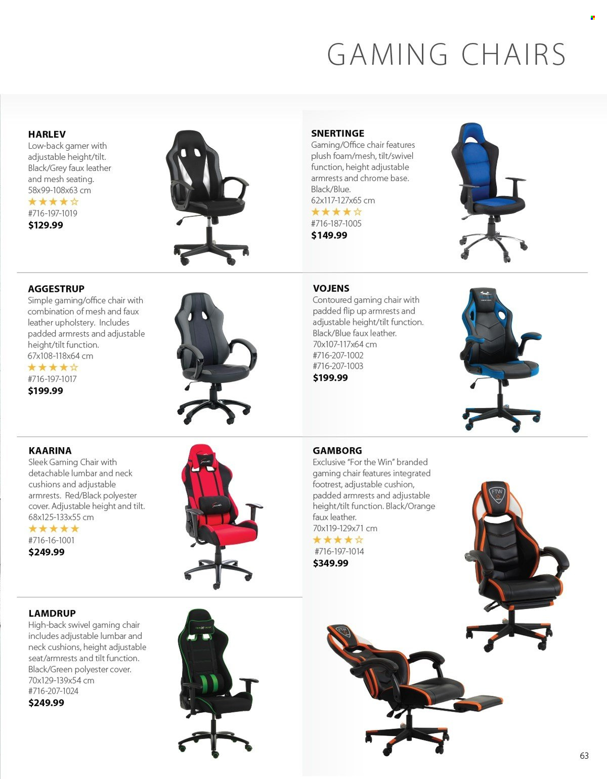 thumbnail - JYSK Flyer - Sales products - cushion, chair, office chair. Page 63.