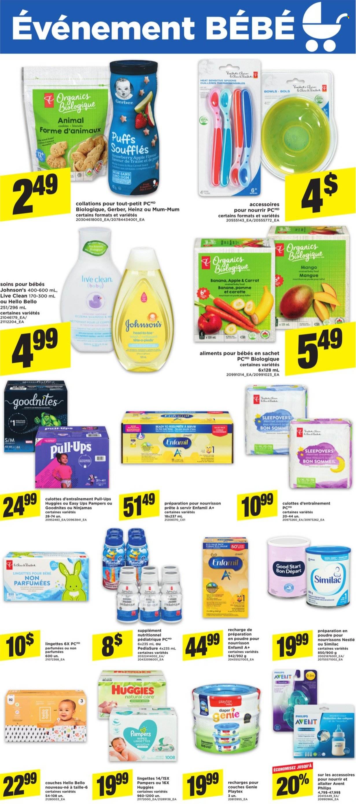 thumbnail - Maxi Flyer - January 13, 2022 - January 19, 2022 - Sales products - puffs, mango, cookies, biscuit, Gerber, cereals, rice, Enfamil, Similac, wipes, Johnson's, Playtex, Mum, Nestlé, Heinz, shampoo, Huggies, Pampers. Page 8.