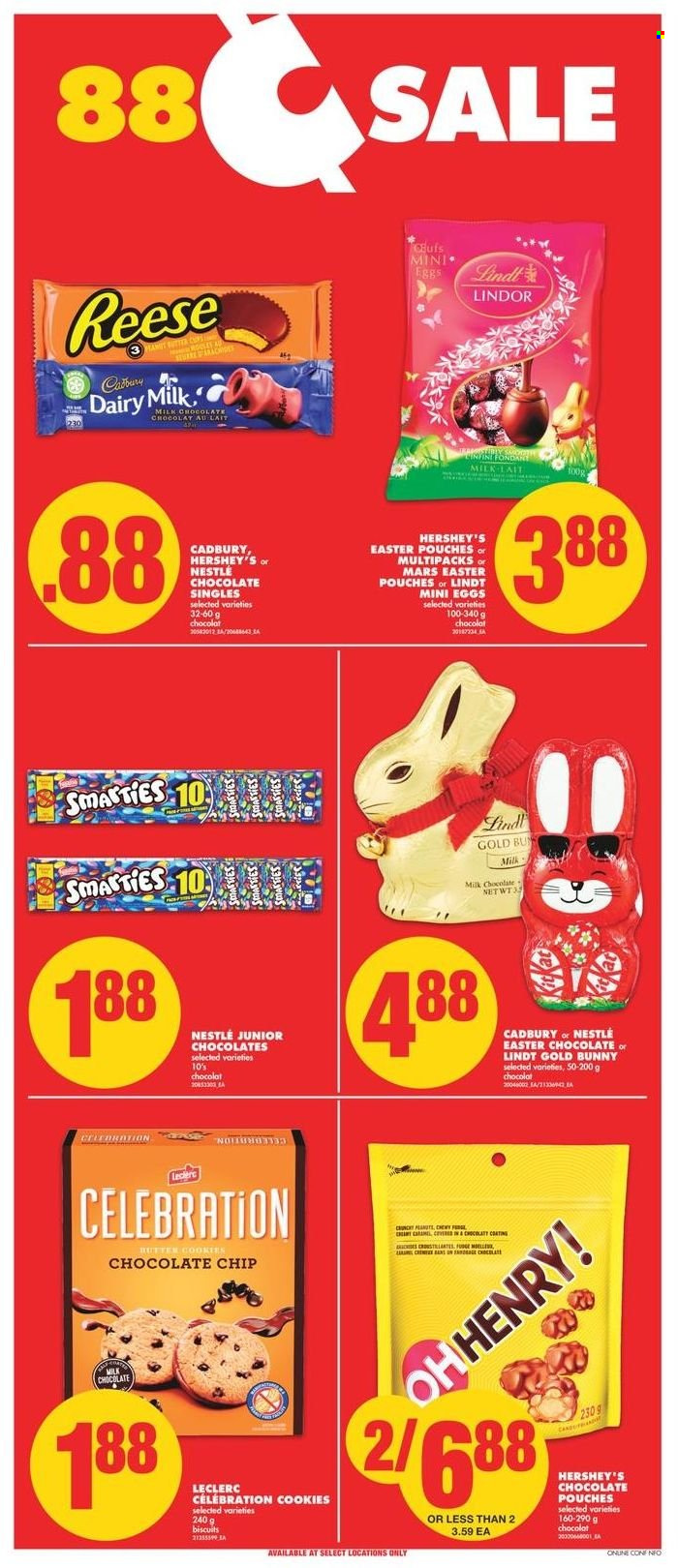 thumbnail - No Frills Flyer - January 13, 2022 - January 19, 2022 - Sales products - Hershey's, cookies, milk chocolate, Mars, Celebration, biscuit, Cadbury, Dairy Milk, Nestlé, Lindt, Lindor. Page 8.