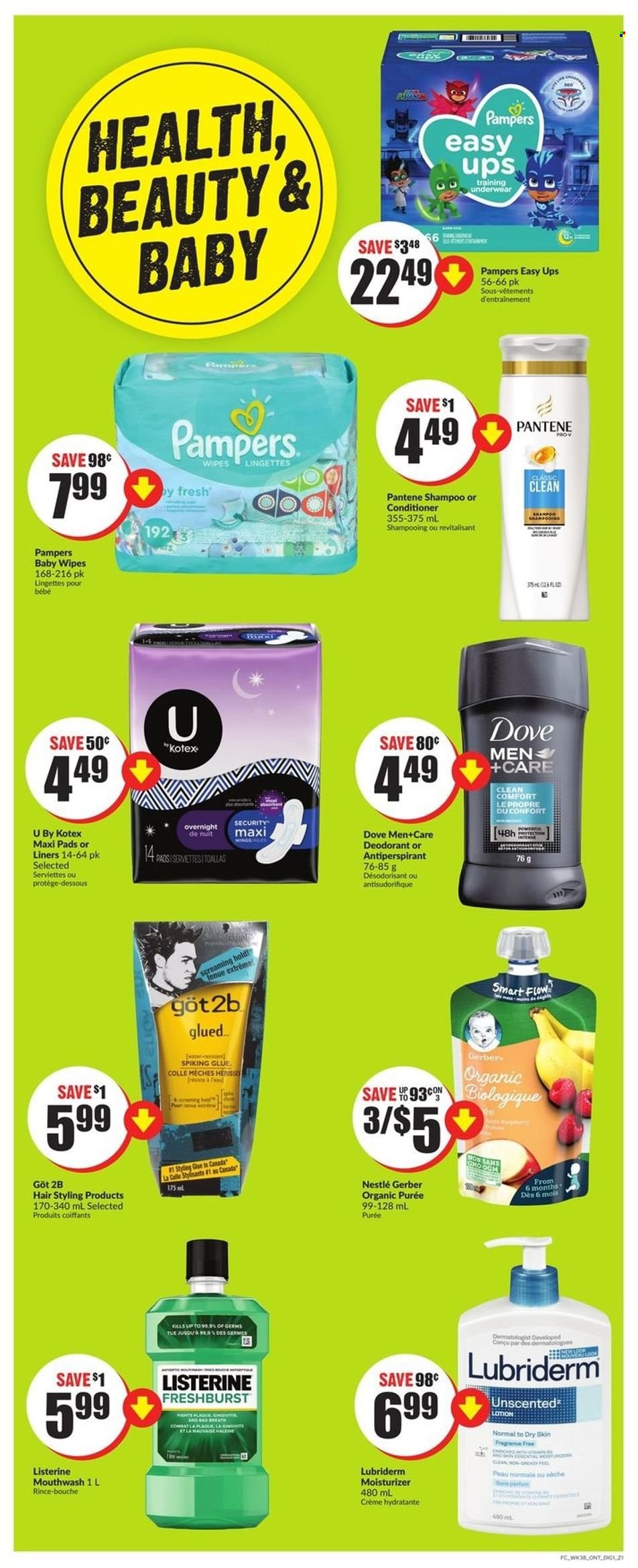 thumbnail - FreshCo. Flyer - January 13, 2022 - January 19, 2022 - Sales products - Gerber, Nestlé, Dove, Listerine, shampoo, deodorant. Page 9.