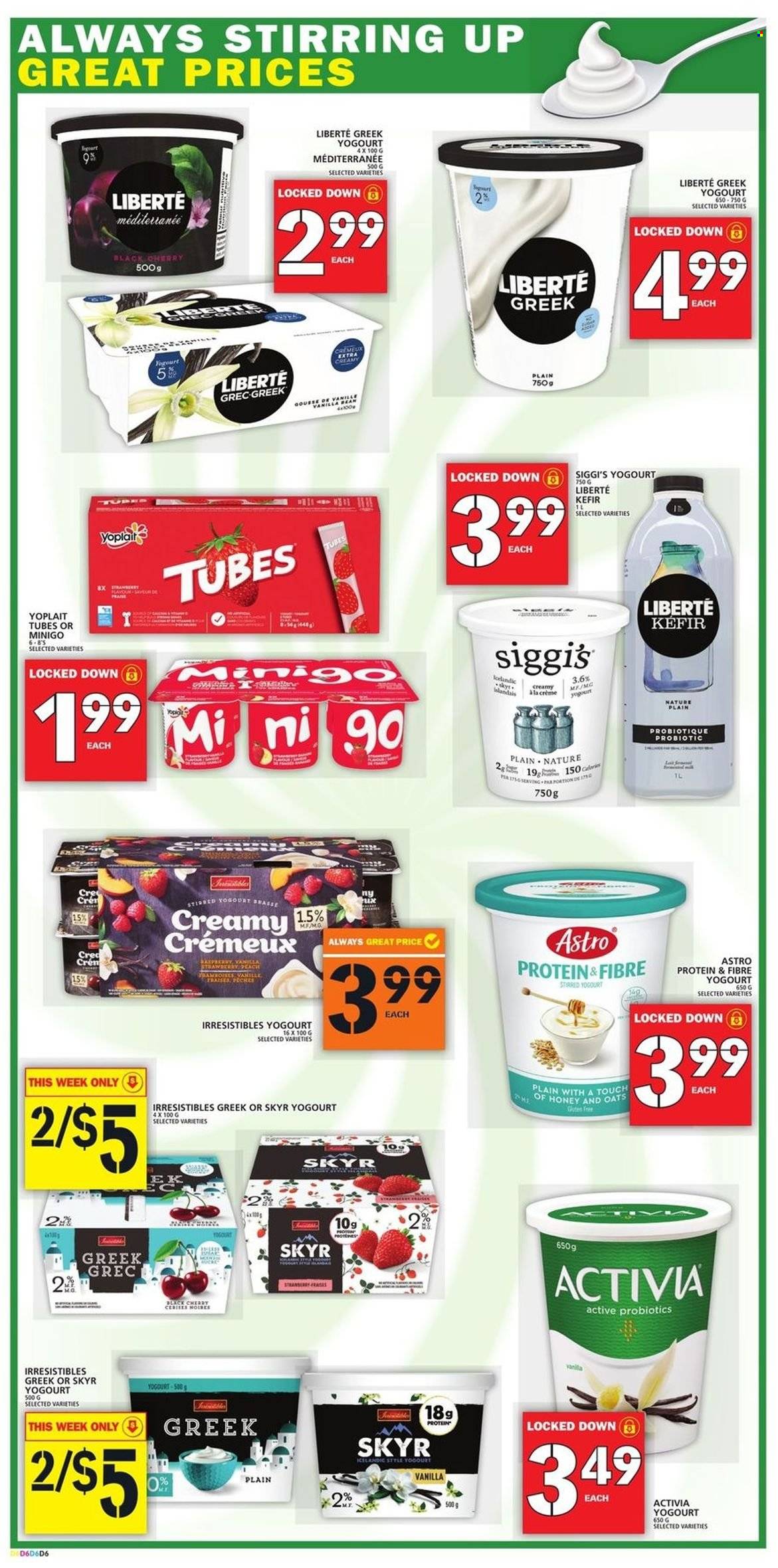thumbnail - Food Basics Flyer - January 13, 2022 - January 19, 2022 - Sales products - cherries, Activia, Yoplait, kefir, honey, straw, probiotics. Page 7.