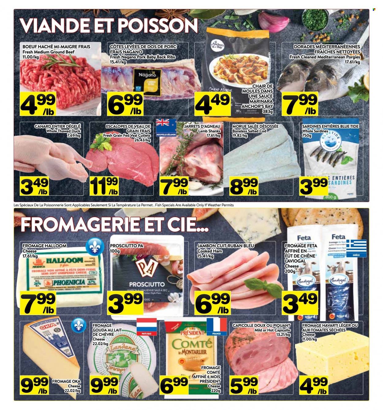 thumbnail - Circulaire PA Supermarché - 17 Janvier 2022 - 23 Janvier 2022 - Produits soldés - escalope, viande de veau, morue, sardines, jambon, prosciutto, Comté, fromage, Président, féta. Page 3.