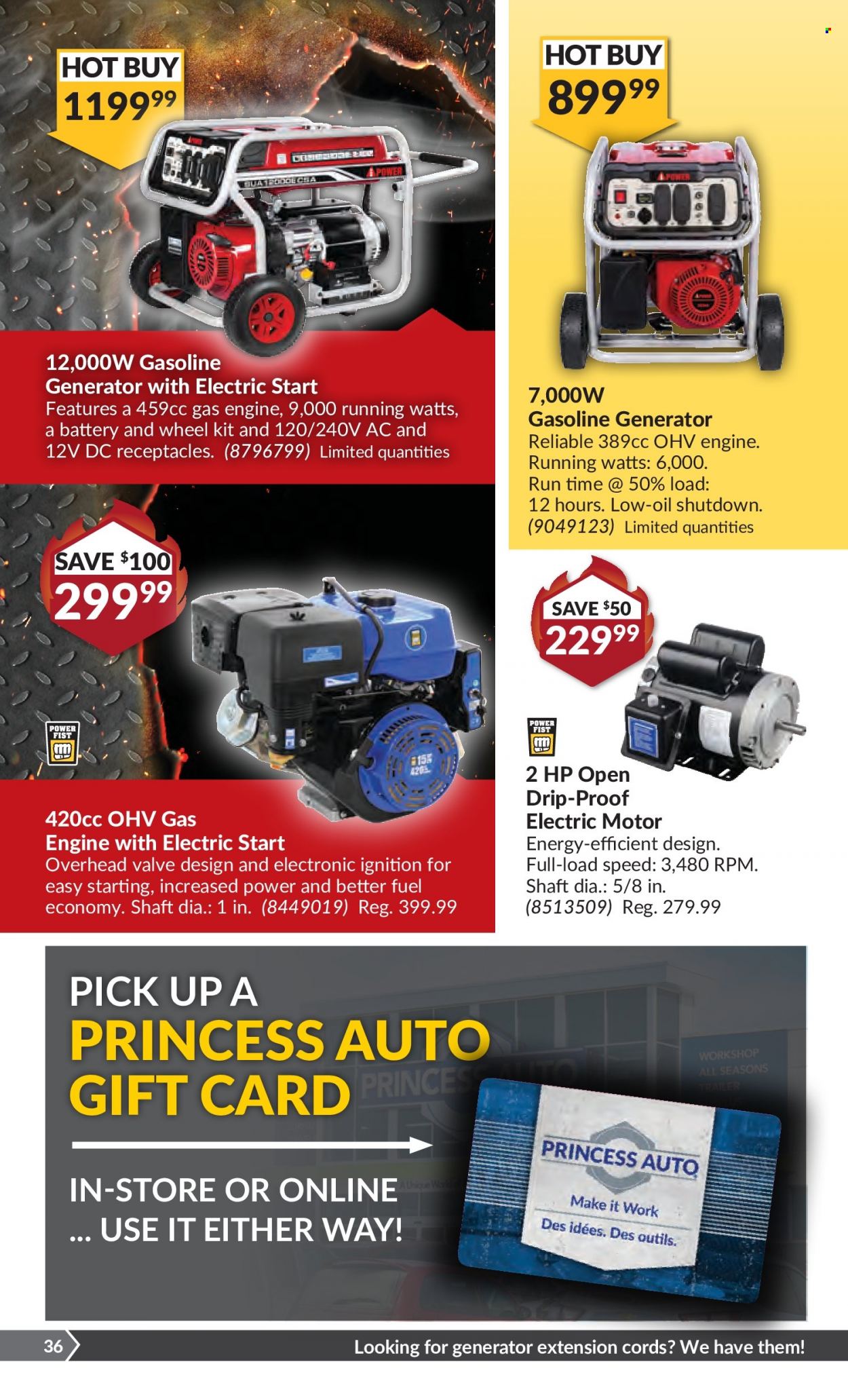 thumbnail - Princess Auto Flyer - January 18, 2022 - January 30, 2022 - Sales products - generator, battery. Page 37.