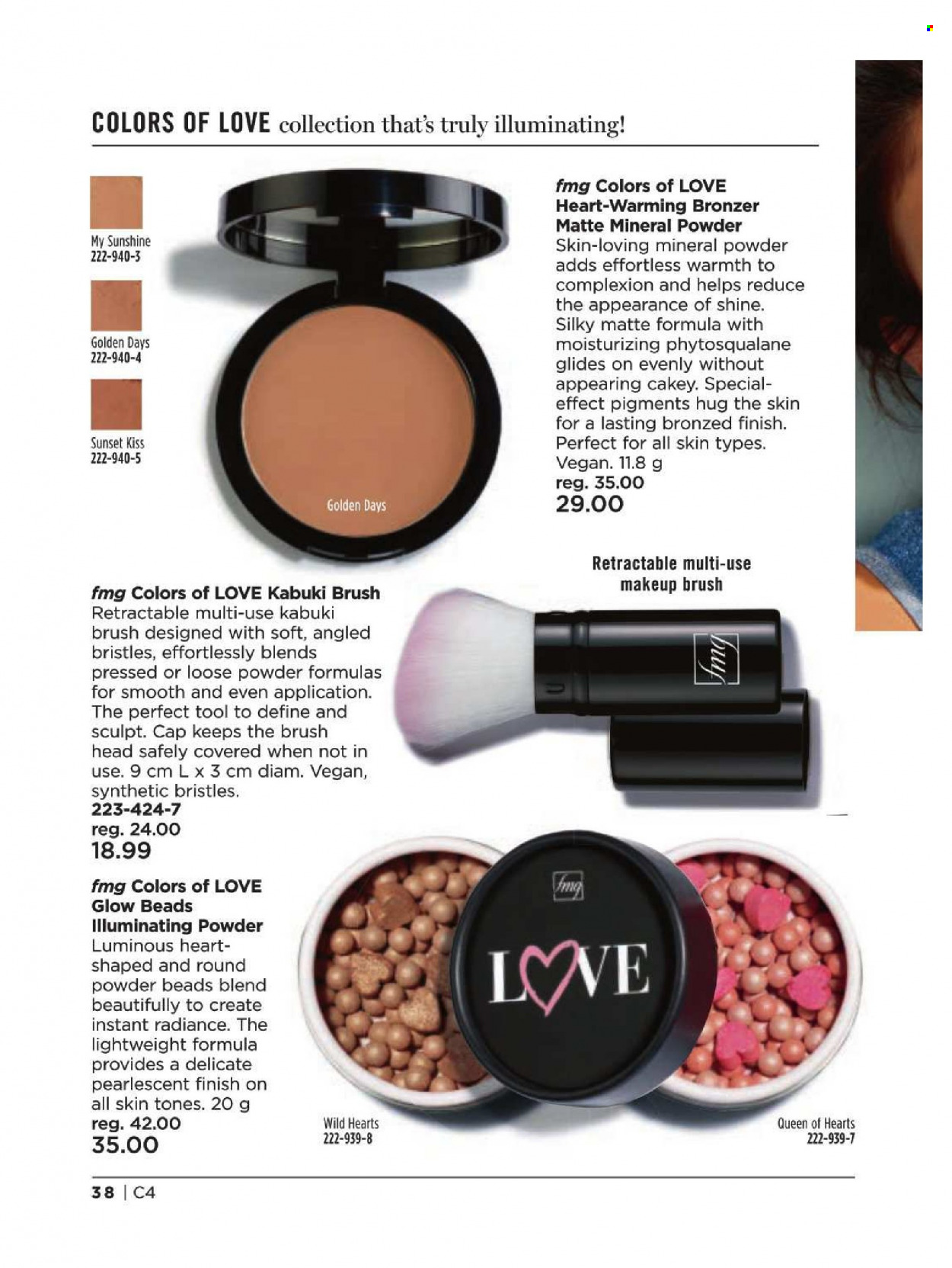 thumbnail - Avon Flyer - Sales products - makeup, face powder, mineral powder, bronzing powder, cap. Page 38.