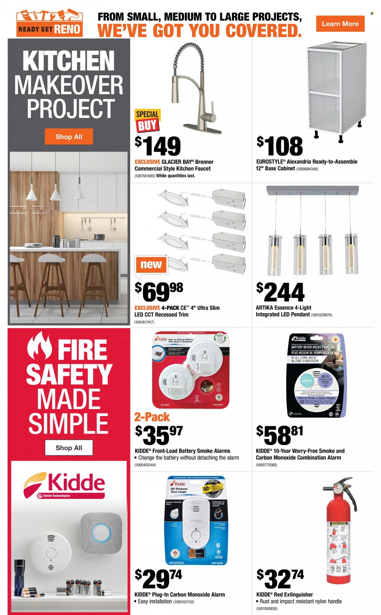 thumbnail - The Home Depot Flyer - January 20, 2022 - January 26, 2022 - Sales products - extinguisher, pin, battery, cabinet, faucet, Energizer. Page 14.