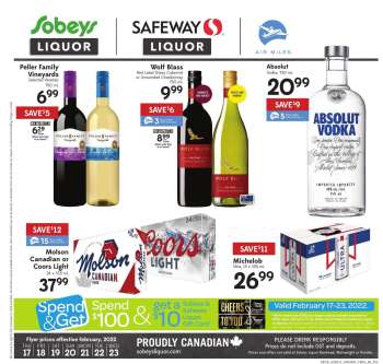 Circulaire Sobeys Liquor - 17 Février 2022 - 23 Février 2022.