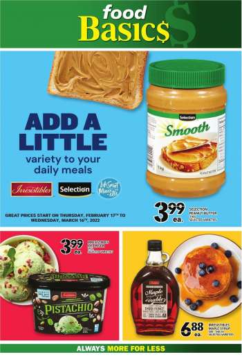 Circulaire Food Basics - 17 Février 2022 - 16 Mars 2022.