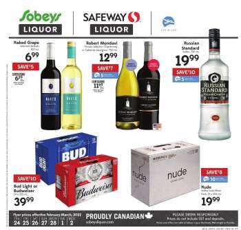 Circulaire Sobeys Liquor - 24 Février 2022 - 02 Mars 2022.