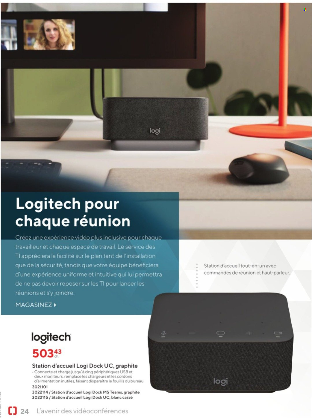 thumbnail - Bureau en Gros Flyer - November 16, 2022 - December 31, 2024 - Sales products - Logitech. Page 24.