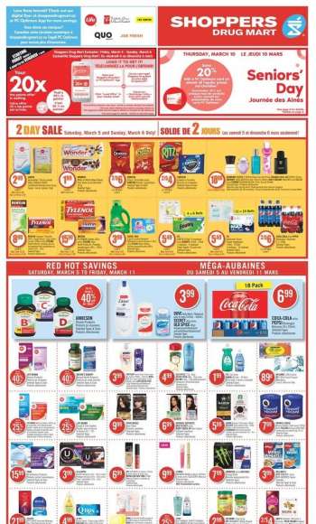 Circulaire Shoppers Drug Mart - 05 Mars 2022 - 11 Mars 2022.