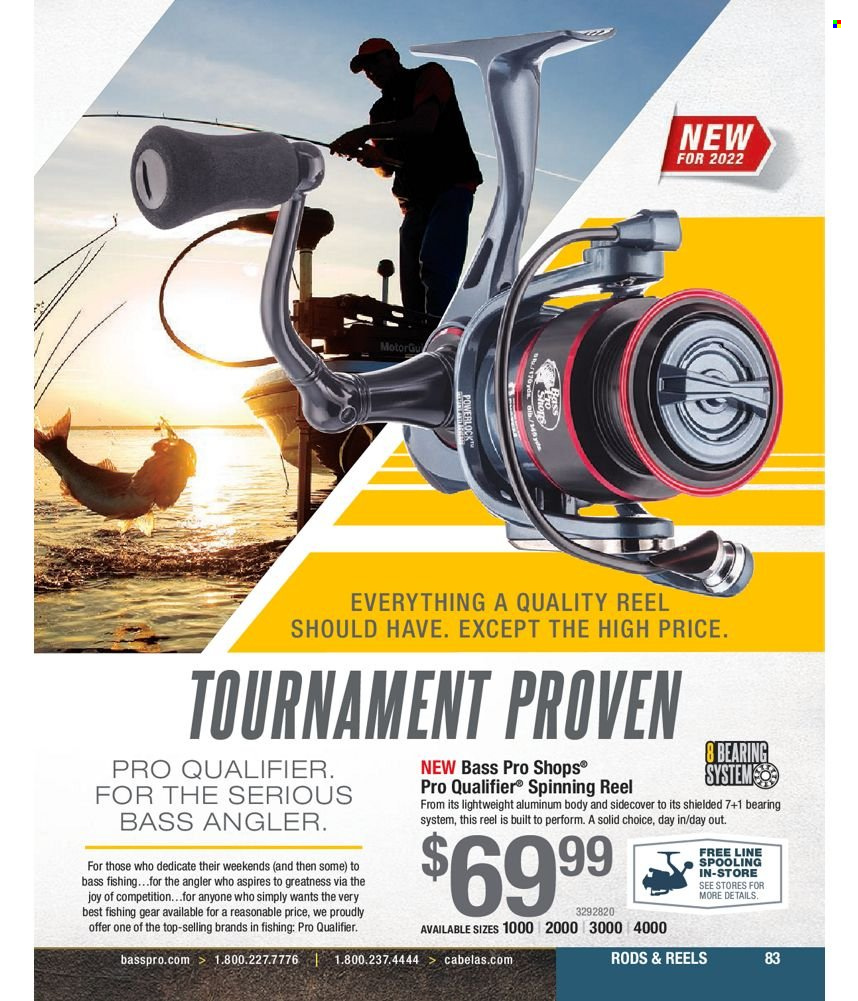 thumbnail - Bass Pro Shops Flyer - Sales products - Bass Pro, reel, spinning reel. Page 83.