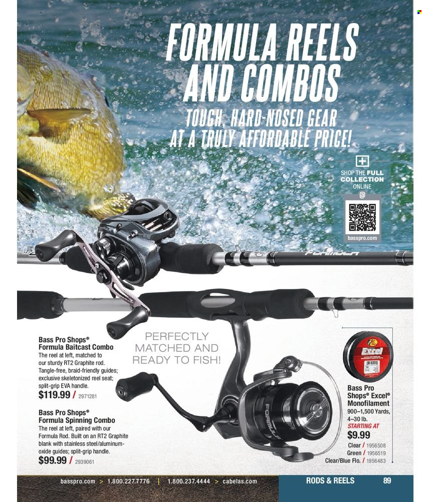 thumbnail - Bass Pro Shops Flyer - Sales products - baitcast combo, Bass Pro, reel. Page 89.