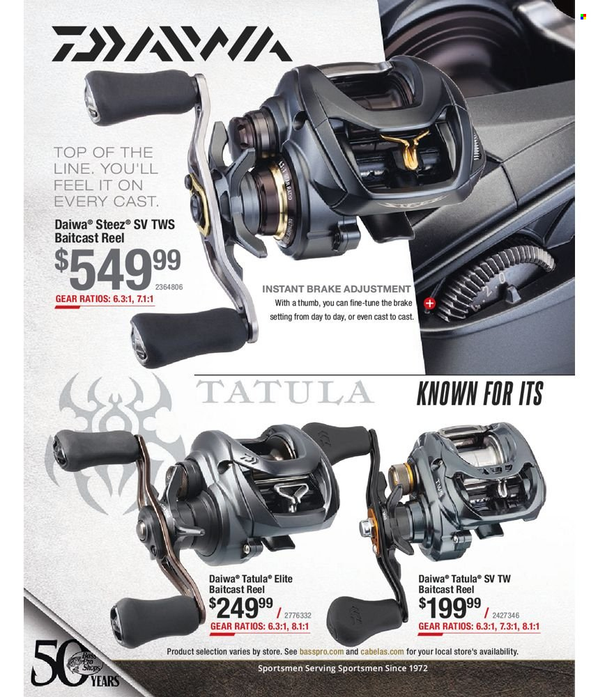 thumbnail - Bass Pro Shops Flyer - Sales products - baitcast reel, reel, fishing rod, DAIWA. Page 110.