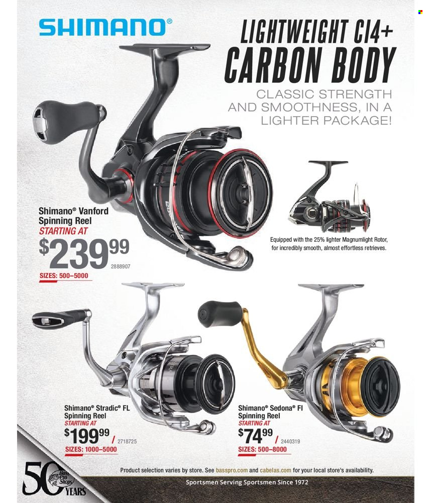 thumbnail - Bass Pro Shops Flyer - Sales products - Shimano, reel, spinning reel, fishing rod. Page 116.