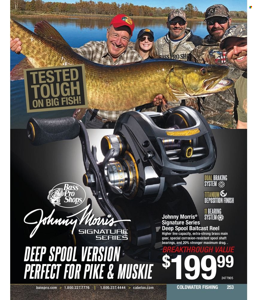 thumbnail - Bass Pro Shops Flyer - Sales products - baitcast reel, Bass Pro, reel. Page 253.
