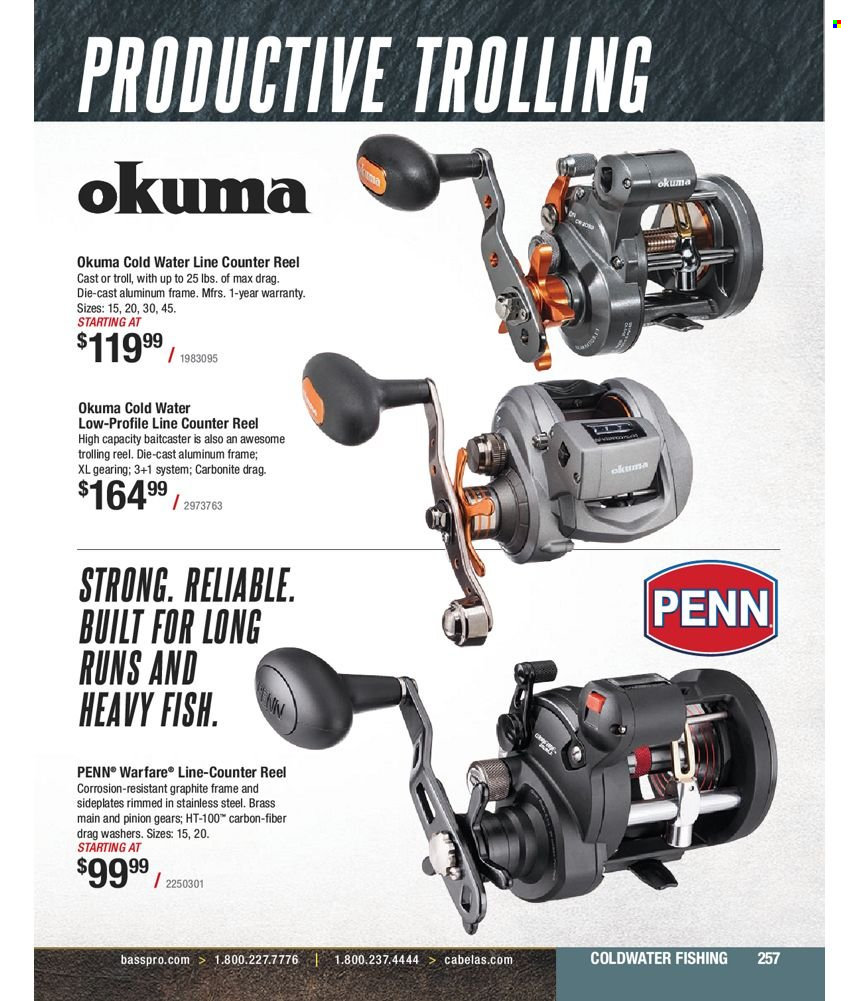 thumbnail - Bass Pro Shops Flyer - Sales products - reel, fishing rod, Penn. Page 257.