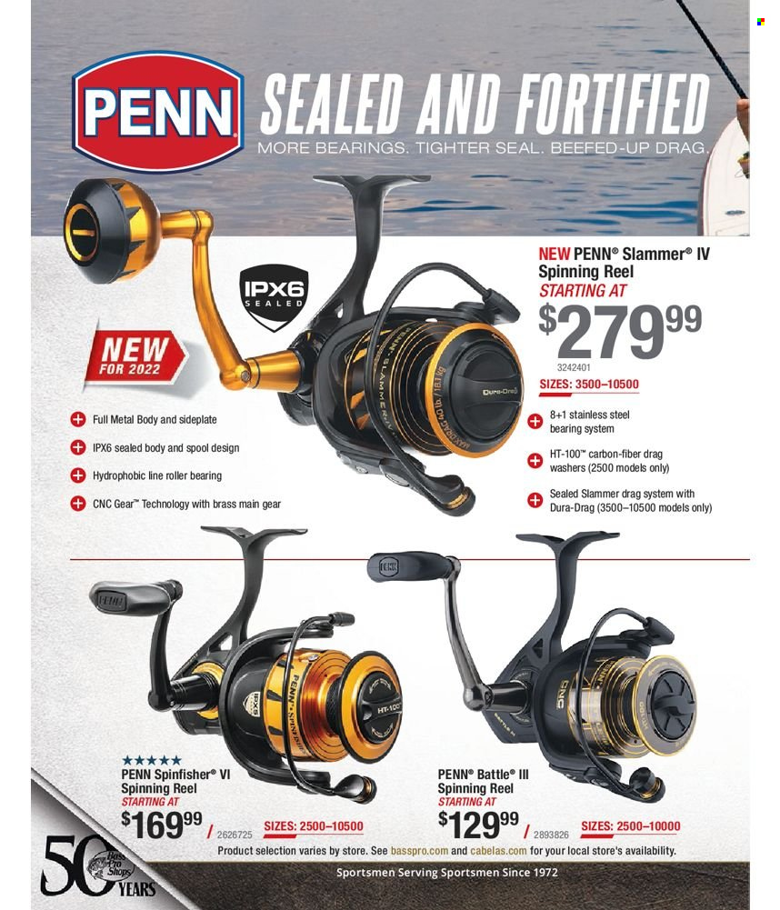 thumbnail - Bass Pro Shops Flyer - Sales products - reel, spinning reel, fishing rod, Penn. Page 358.